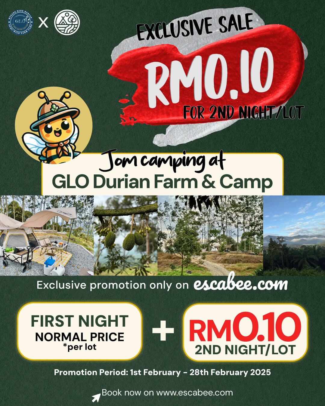 Second night at RM 0.10 at Glo Durian Farm & Camp