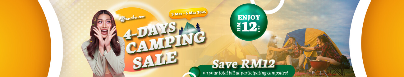 Escabee.com 4-days Sale 2025 - RM 12 off selected campsites