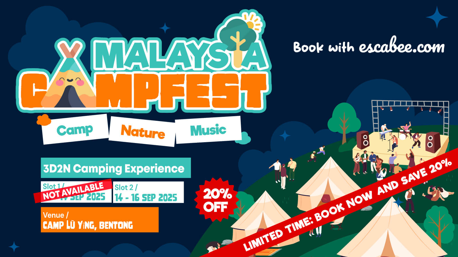 Malaysia CampFest 2025 - Book with Escabee.com