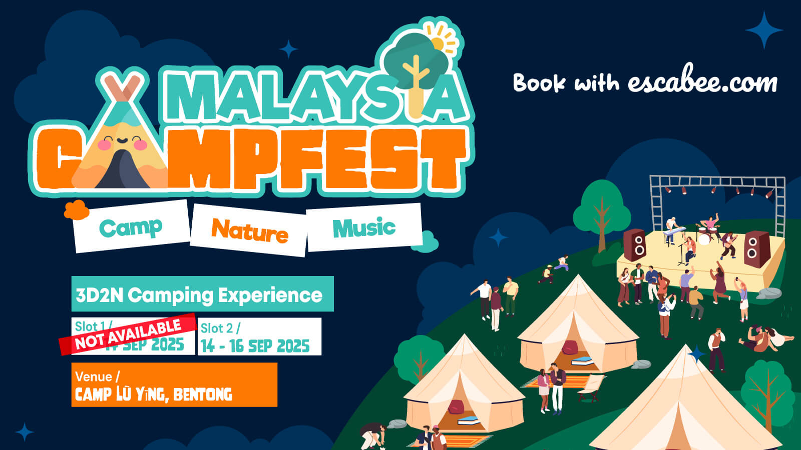 Malaysia CampFest 2025 - Book with Escabee.com