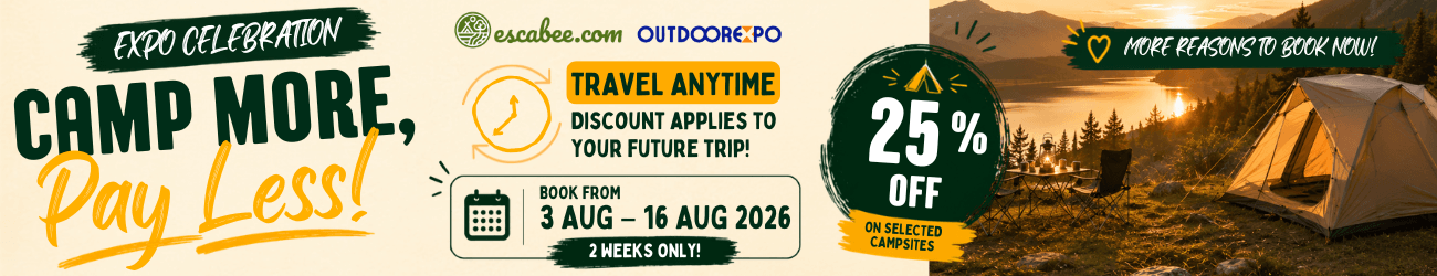 Escabee.com x Outdoor Expo Malaysia 2026 Sale - 25% off selected campsites