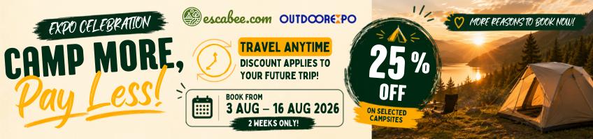 Escabee.com x OXM 2026 Sale - 25% off selected campsites