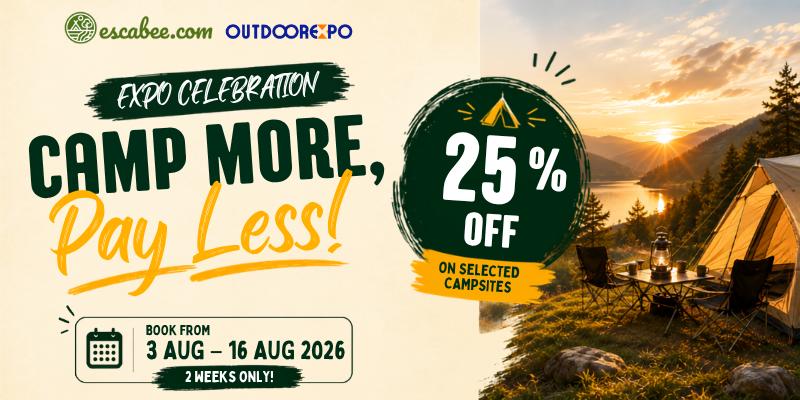  Escabee.com x OXM 2026 Sale - 25% off selected campsites