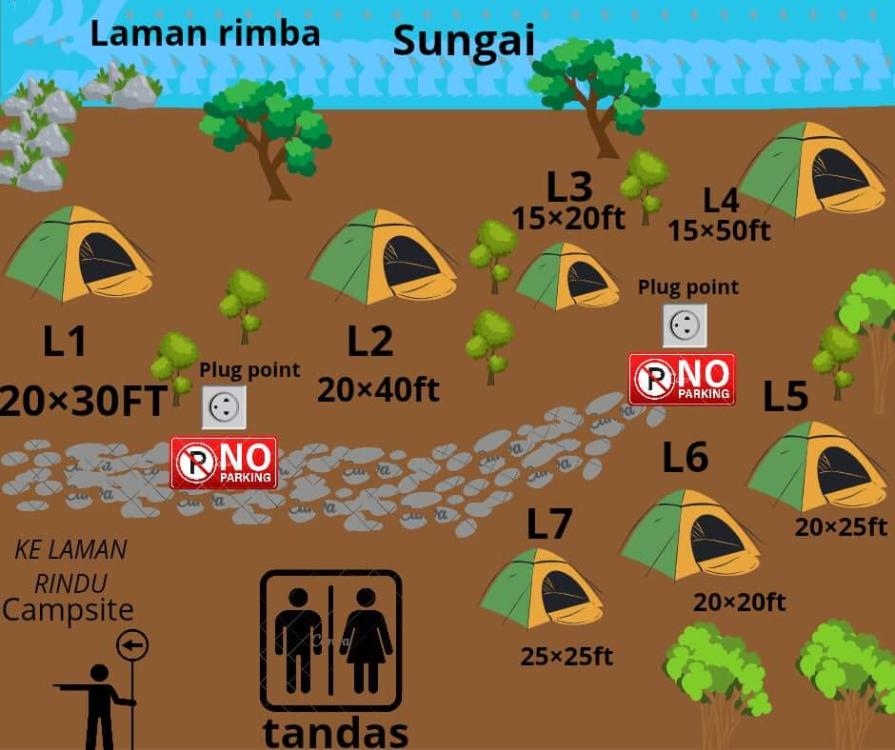 Laman Rimba (Semi Wild Camping) at Laman Rindu Resort & Campsite, Sg Bil