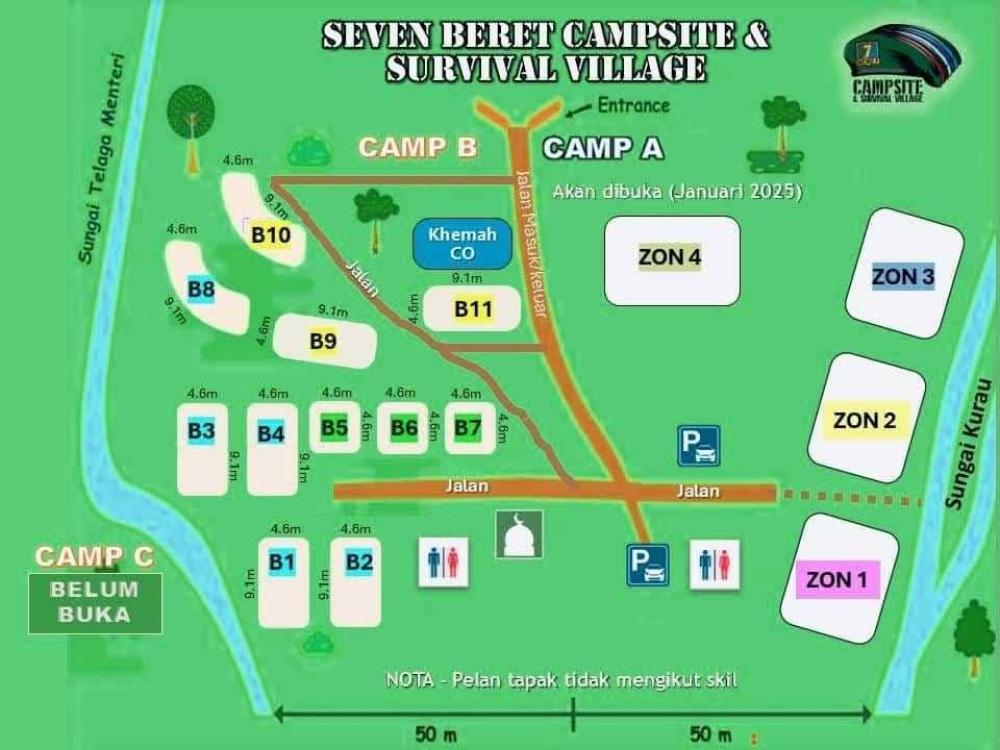 Camp Alpha (A) - Zon 1 at Seven Beret Campsite & Survival Village