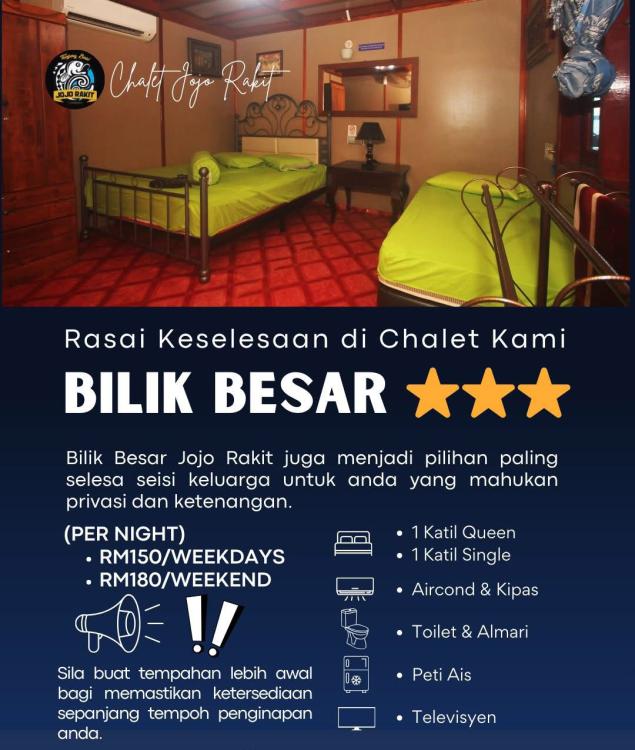 Bilik Besar at Chalet Jojo Rakit
