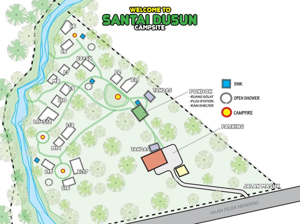 Twin Camping Lot (6 Pax) at Santai Dusun Campsite