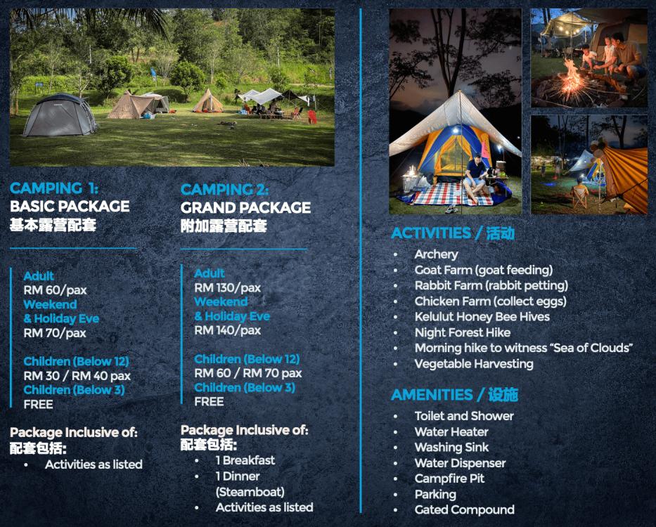 Camping Package with Meals at Bentong Happy Farm