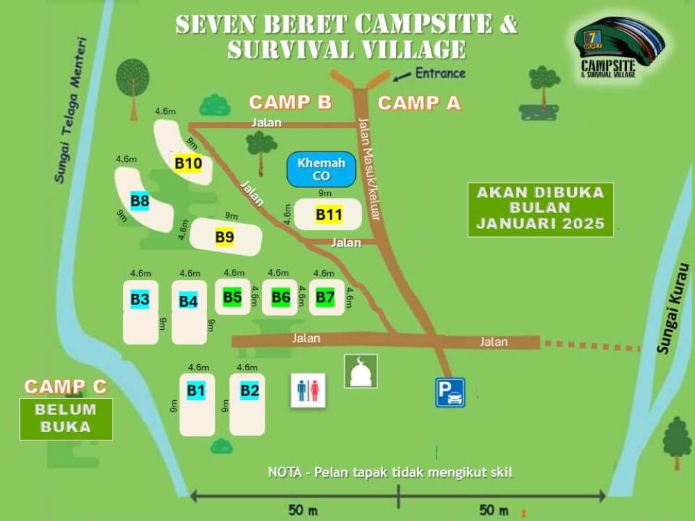 Camp B (Big Lot) at Seven Beret Campsite & Survival Village