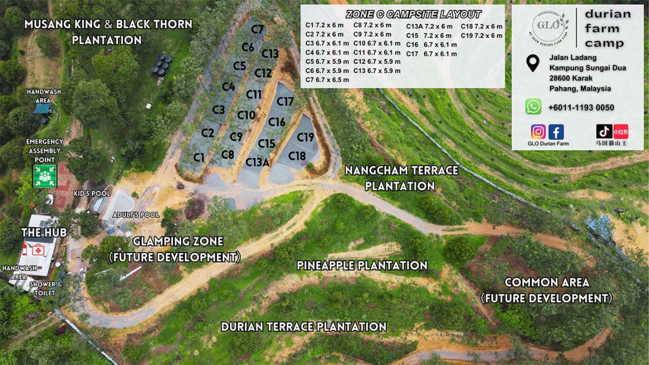 Zone C - Car Camp Lot at GLO Durian Farm & Camp