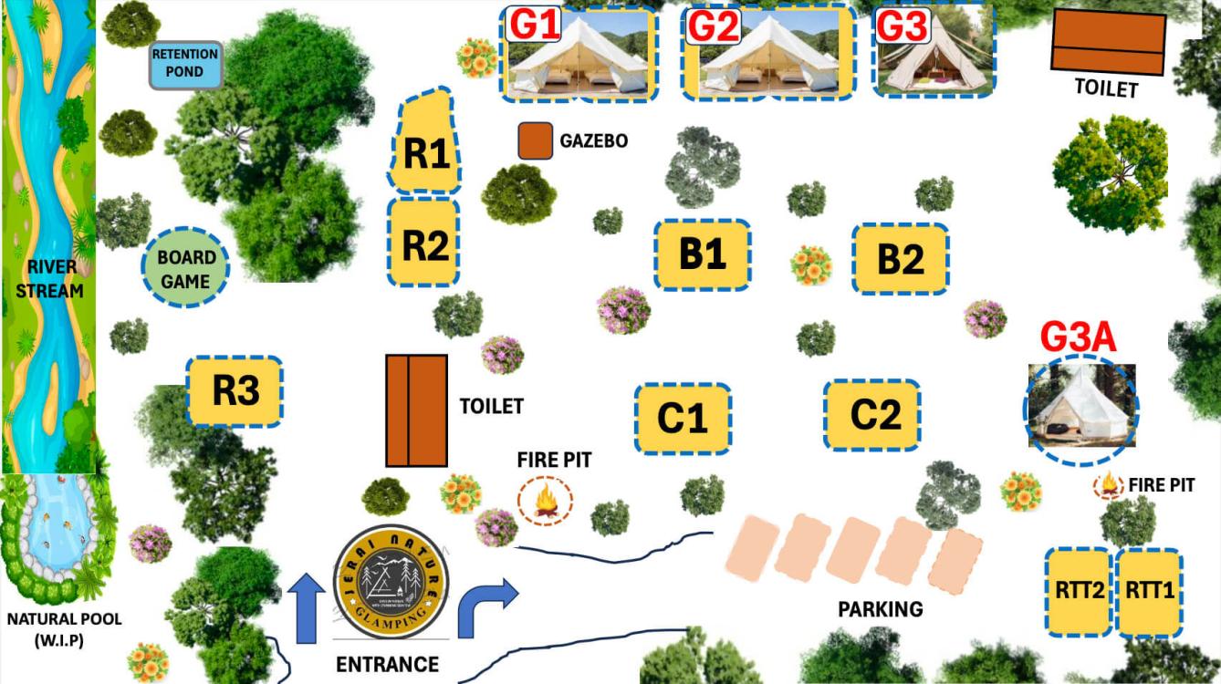 Terrance Zone (Zone C) - Glamping Tent at Jerai Nature Glamping