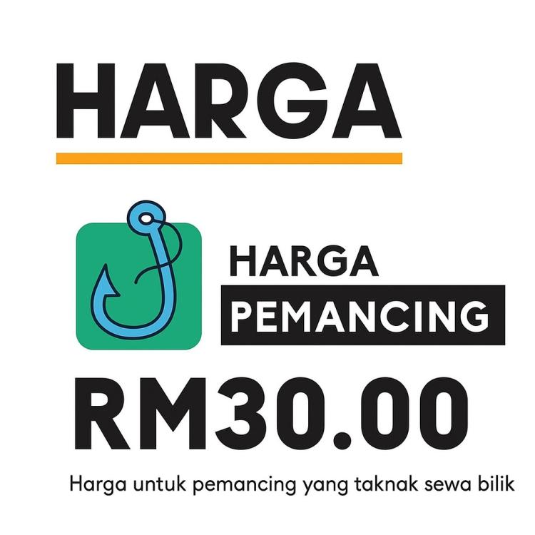 Tiket Memancing Bermalam - Dewasa & Warga Emas at Chalet Jojo Rakit