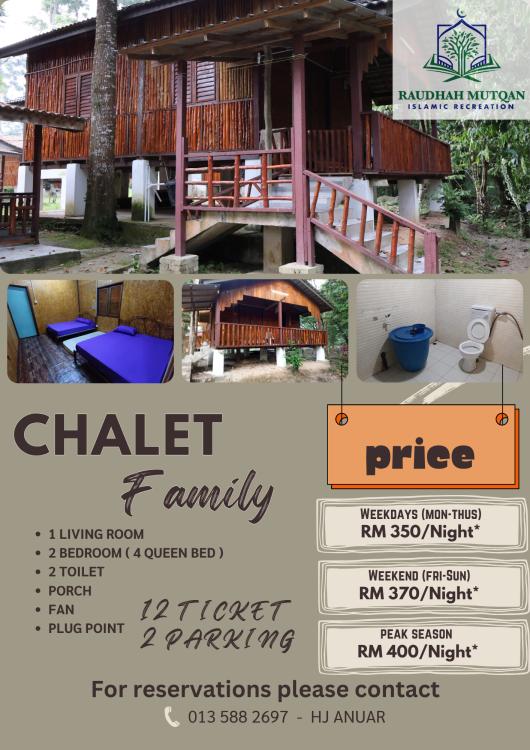 Chalet - Family Chalet ( No 33 ) at Raudhah Mutqan Sungai Congkak