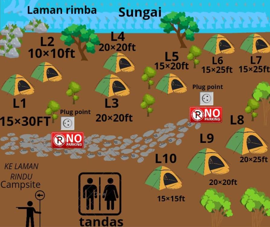 Laman Rimba (Semi Wild Camping) at Laman Rindu Resort & Campsite, Sg Bil