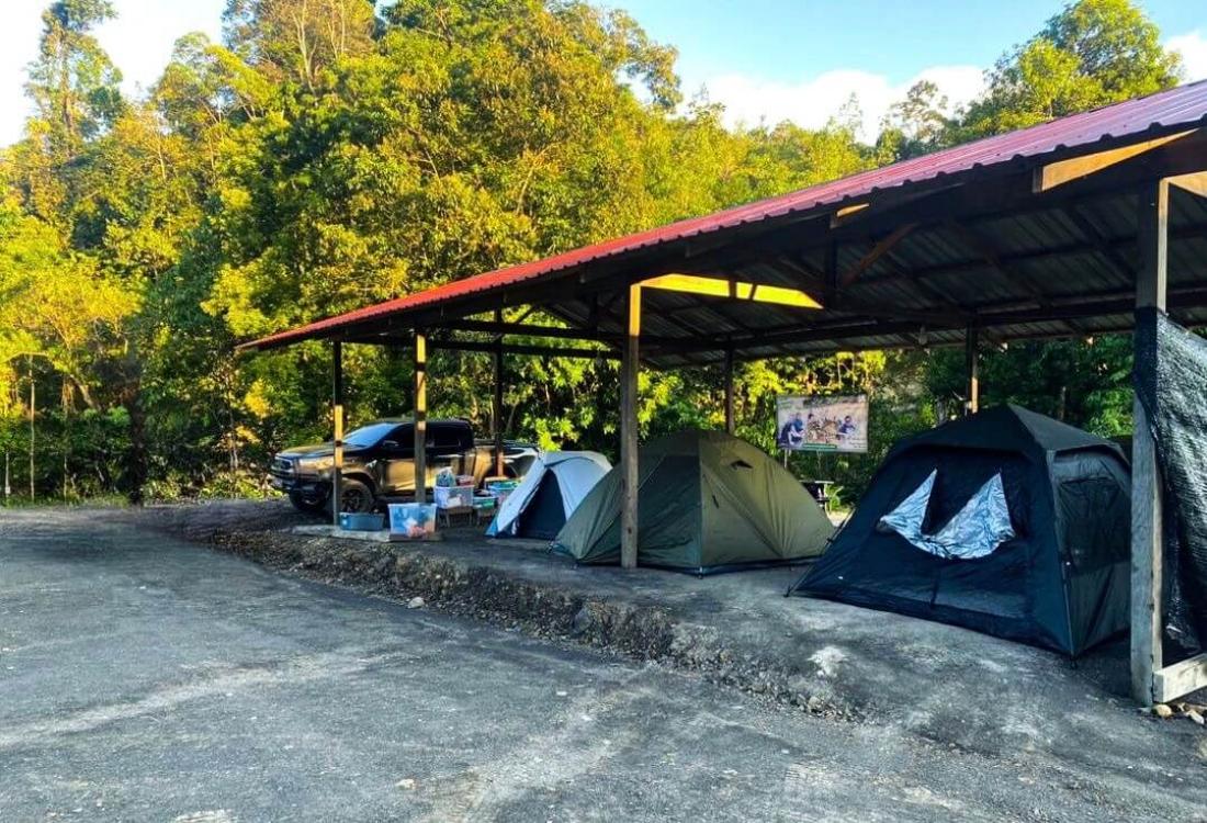 Camping Site (Under Hut) at Paong Campsite Sarawak