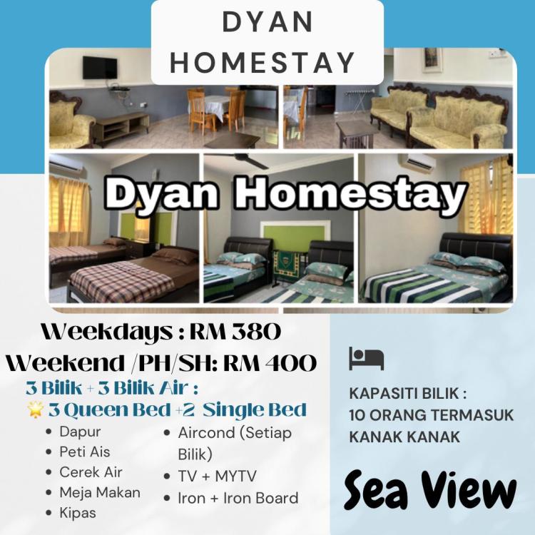 Zone B Homestay (Seaview) at Dyan Chalet Pantai Merdeka