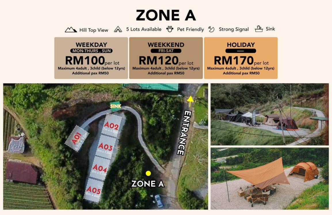 Zone A at Zakka Campsite