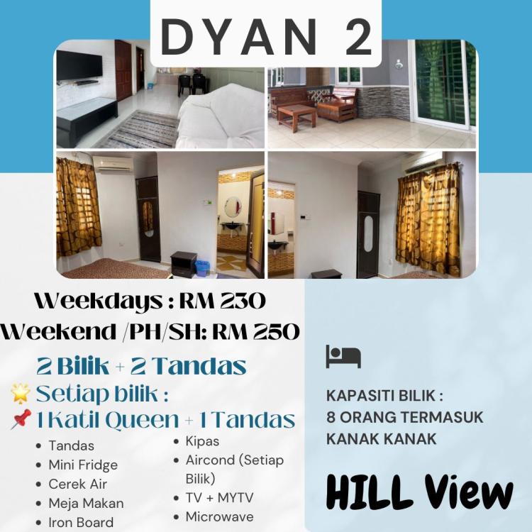 Zone A Family Room (Hill View) at Dyan Chalet Pantai Merdeka